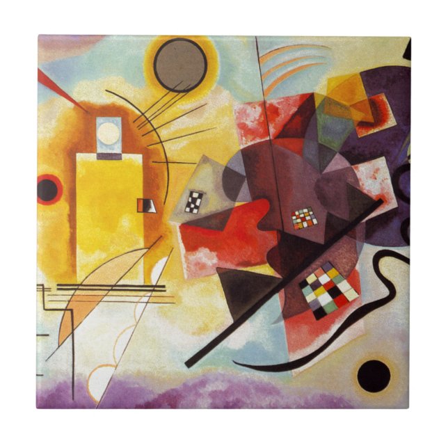 Kandinsky Yellow Red Blue Tile (Front)