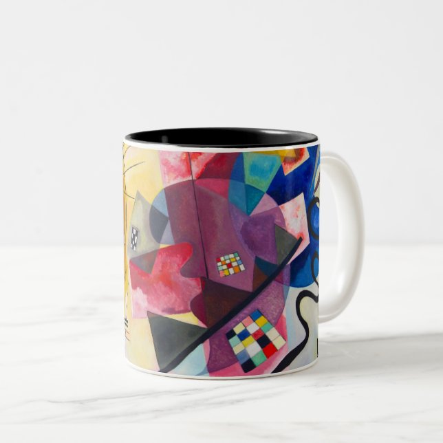 Kandinsky Yellow-Red-Blue Two-Tone Coffee Mug (Front Right)