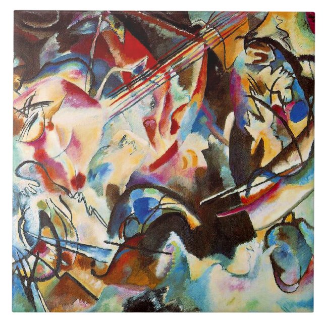 Kandinsky's abstract artwork, Composition VI, Tile (Front)