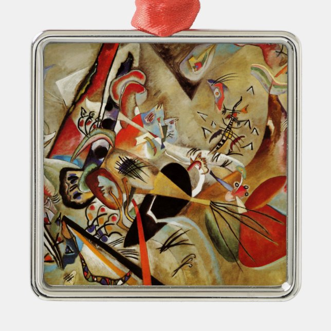Kandinsky's Abstract Composition Metal Tree Decoration (Front)