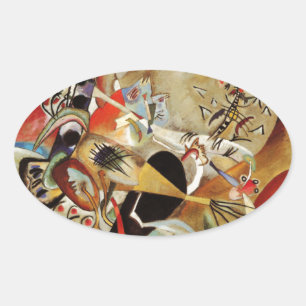 Kandinsky's Abstract Composition Oval Sticker