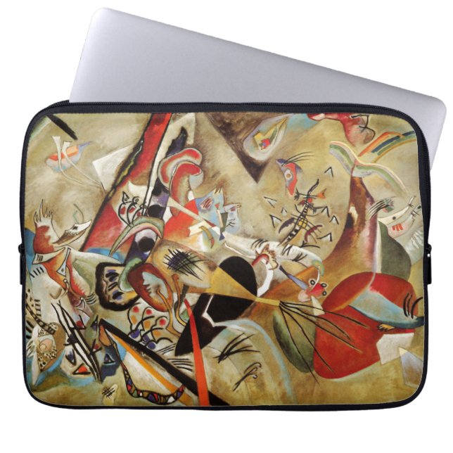 Kandinsky's Abstract Composition Painting Laptop Sleeve (Front)