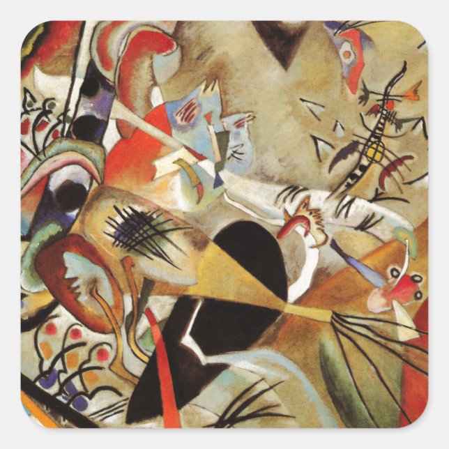 Kandinsky's Abstract Composition Square Sticker (Front)