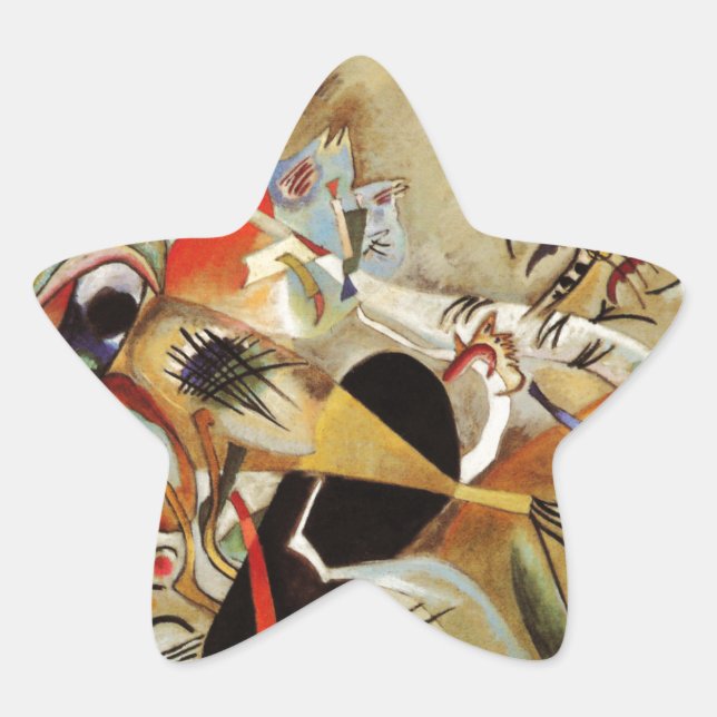 Kandinsky's Abstract Composition Star Sticker (Front)