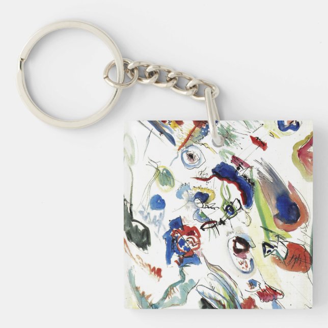 Kandinsky's Abstract Painting Artwork Key Ring (Front)