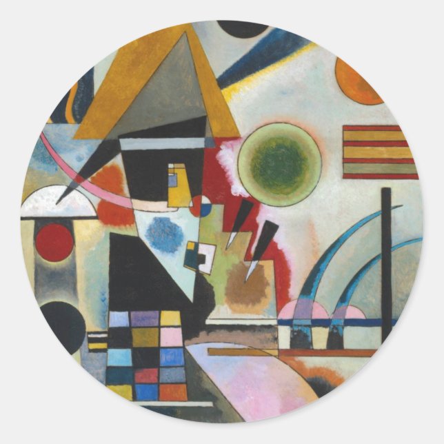 Kandinsky's Abstract Painting Swinging Classic Round Sticker (Front)