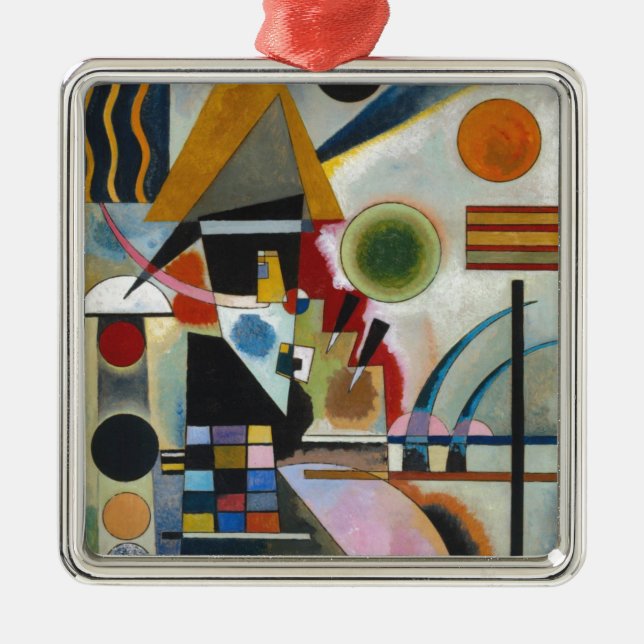 Kandinsky's Abstract Painting Swinging Metal Tree Decoration (Front)