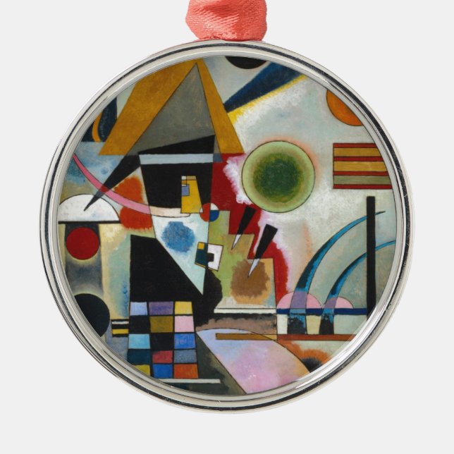 Kandinsky's Abstract Painting Swinging Metal Tree Decoration (Front)