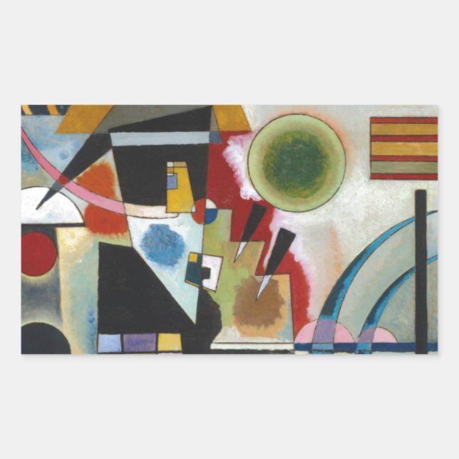 Kandinsky's Abstract Painting Swinging Rectangular Sticker (Front)