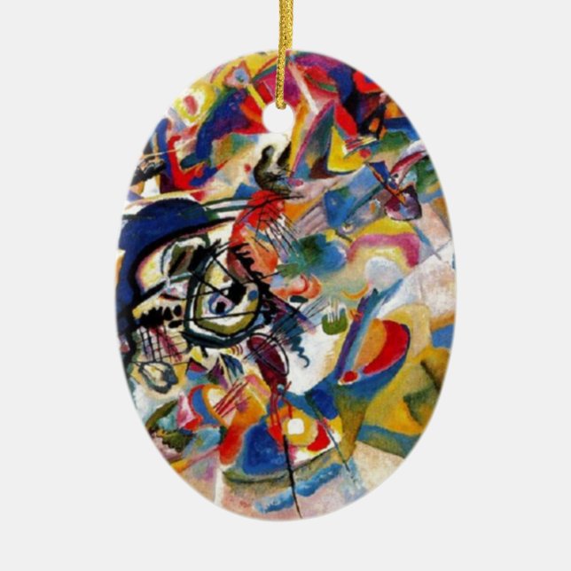 Kandinsky's Composition VII Ceramic Tree Decoration (Front)