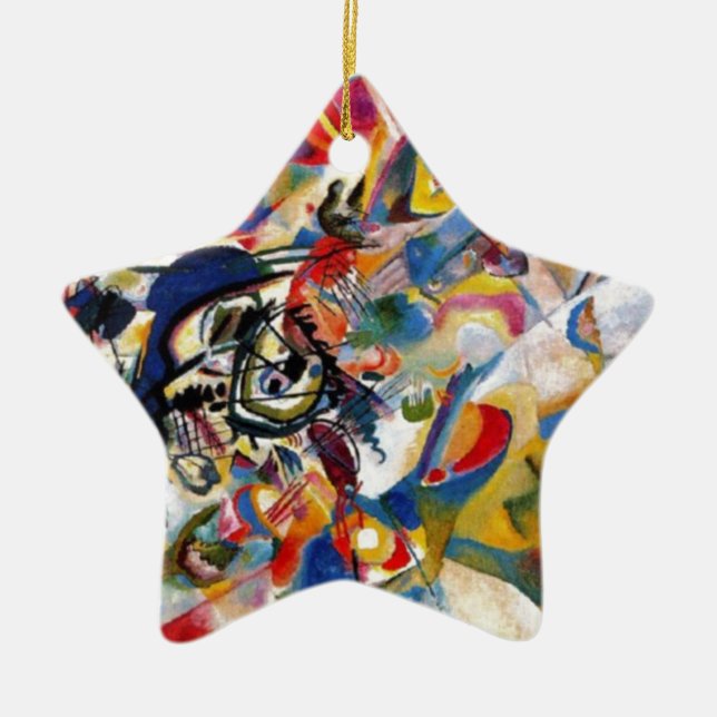 Kandinsky's Composition VII Ceramic Tree Decoration (Front)