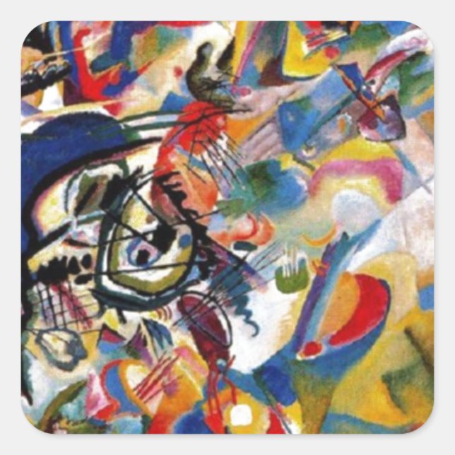 Kandinsky's Composition VII Square Sticker (Front)