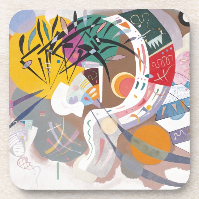 Kandinsky's Dominant Curve Abstract Art Painting Coaster (Front)