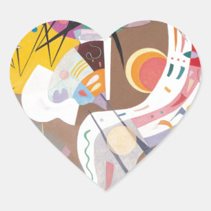Kandinsky's Dominant Curve Abstract Heart Sticker