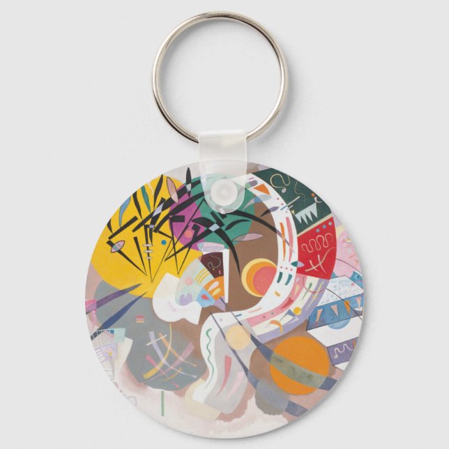 Kandinsky's Dominant Curve Abstract Key Ring (Front)