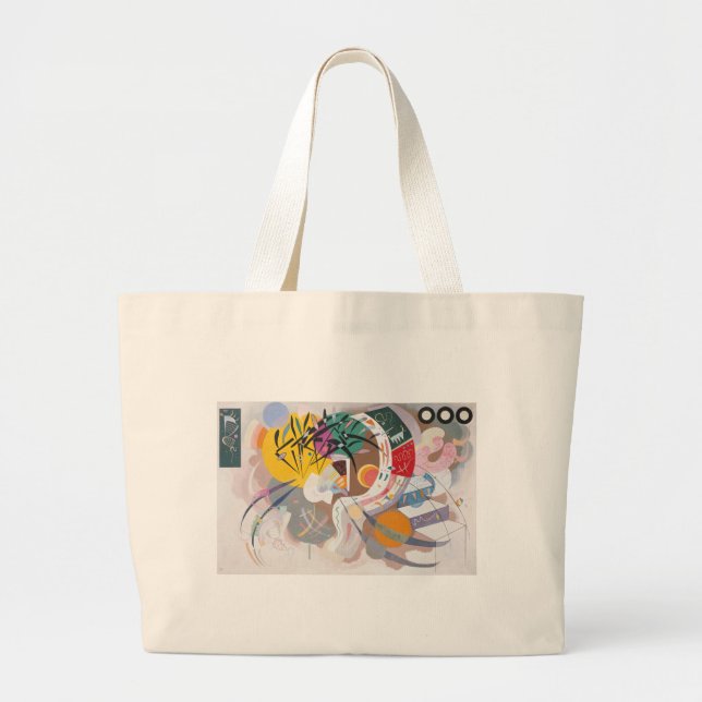Kandinsky's Dominant Curve Abstract Large Tote Bag (Front)