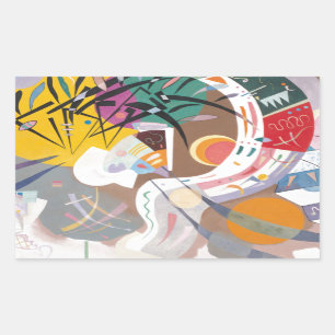 Kandinsky's Dominant Curve Abstract Rectangular Sticker