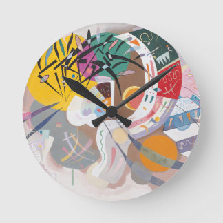 Kandinsky's Dominant Curve Abstract Round Clock