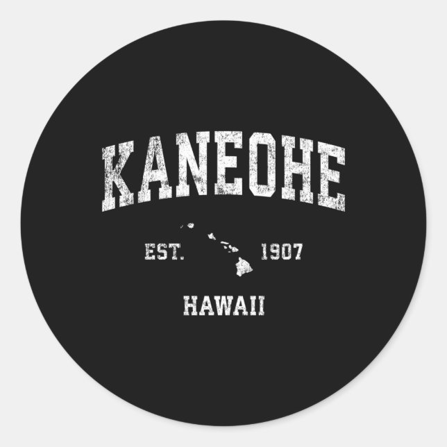 Kaneohe Hawaii Hi Athletic Sports Classic Round Sticker (Front)
