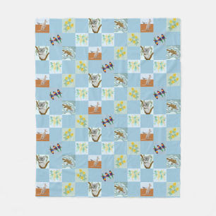 Kanga Koala Platypus and mates Fleece Blanket