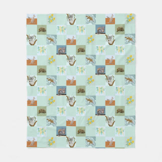 Kanga Koala Platypus Possum and Echidna Fleece Blanket