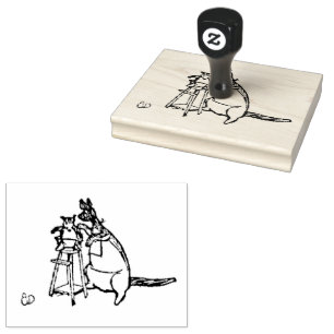 Kanga Putting Roo into His Highchair Rubber Stamp