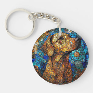 Kangal dog Colourful Stained Glass Mosaic Key Ring
