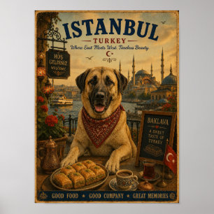 Kangal in Istanbul Vintage Travel Poster