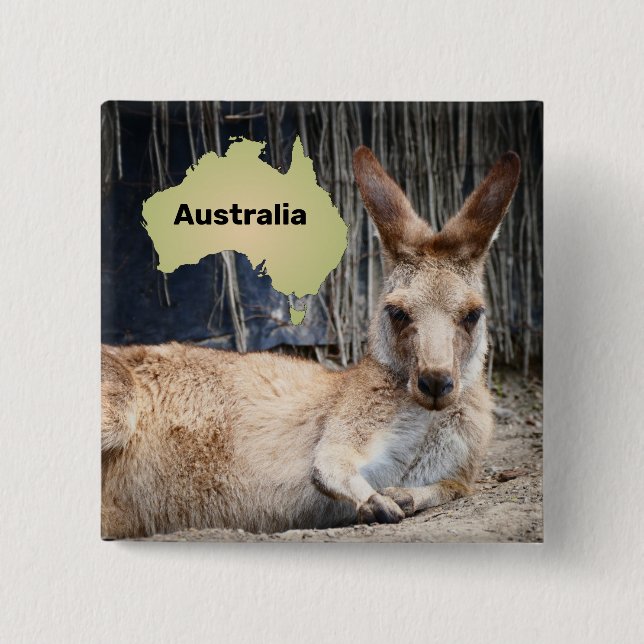 Kangaroo 15 Cm Square Badge (Front)