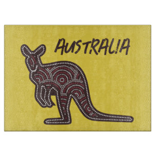 Kangaroo Aboriginal Mosaic  Cutting Board