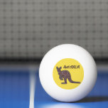 Kangaroo Aboriginal Mosaic Ping Pong Ball<br><div class="desc">Ping Pong ball features  kangaroo silhouette in aboriginal mosaic pattern on yellow background with "Australia" in grunge style text</div>