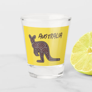 Kangaroo Aboriginal Mosaic Shot Glass