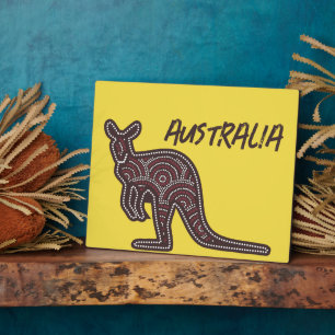Kangaroo Aboriginal Mosaic Tabletop Plaque