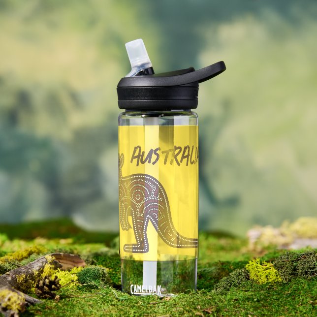 Kangaroo Aboriginal Mosaic   Water Bottle (Outdoor)