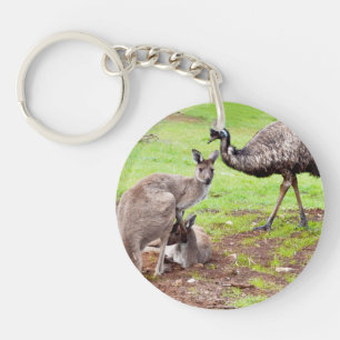 Kangaroo And Emu, Key Ring