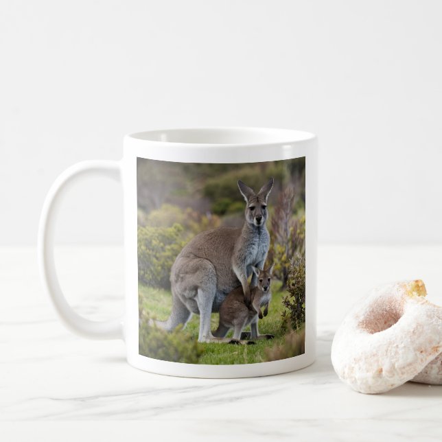 Kangaroo and Joey Coffee Mug (With Donut)
