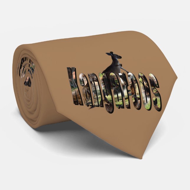 Kangaroo And Kangaroos Picture Logo, Tie (Rolled)