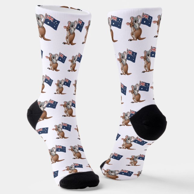 Kangaroo and Koala Socks (Angled)