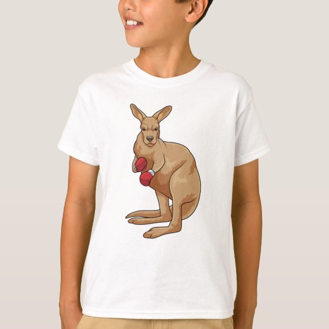 Kangaroo as Boxer with Boxing gloves T-Shirt (Front)