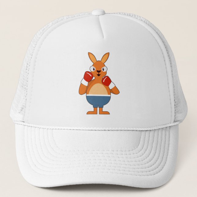 Kangaroo as Boxer with Boxing gloves Trucker Hat (Front)