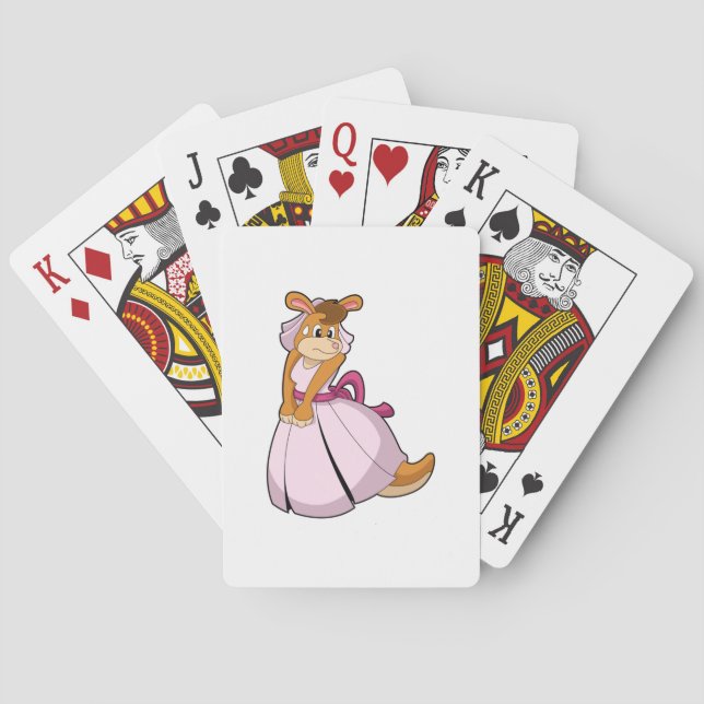 Kangaroo as Bride with Wedding dress Playing Cards (Back)