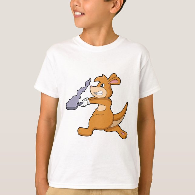 Kangaroo as Cook with Pan T-Shirt (Front)