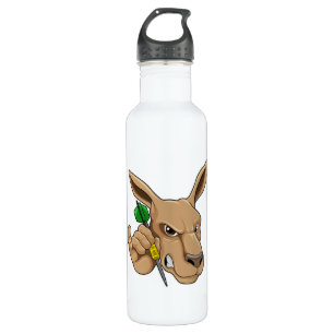 Kangaroo as Dart player with Dart 710 Ml Water Bottle