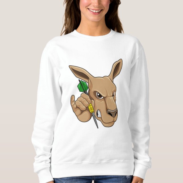 Kangaroo as Dart player with Dart Sweatshirt (Front)