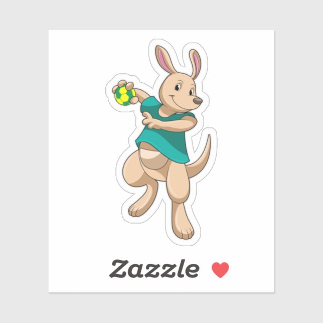 Kangaroo as Handball player with Handball (Sheet)