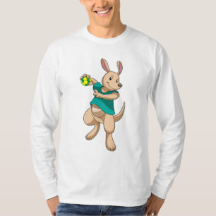 Kangaroo as Handball player with Handball T-Shirt
