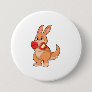 Kangaroo at Boxing with Boxing gloves 7.5 Cm Round Badge