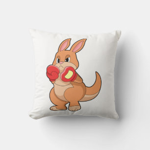 Kangaroo at Boxing with Boxing gloves Cushion