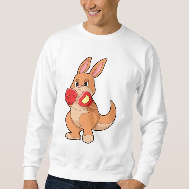 Kangaroo at Boxing with Boxing gloves Sweatshirt (Front)