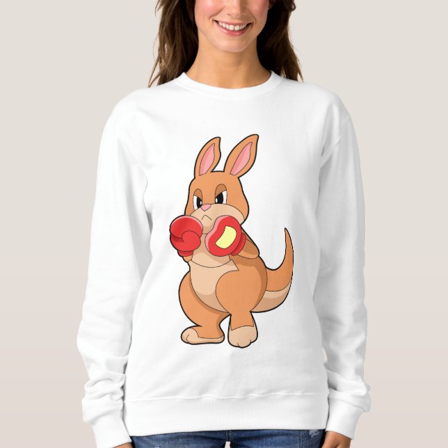 Kangaroo at Boxing with Boxing gloves Sweatshirt (Front)